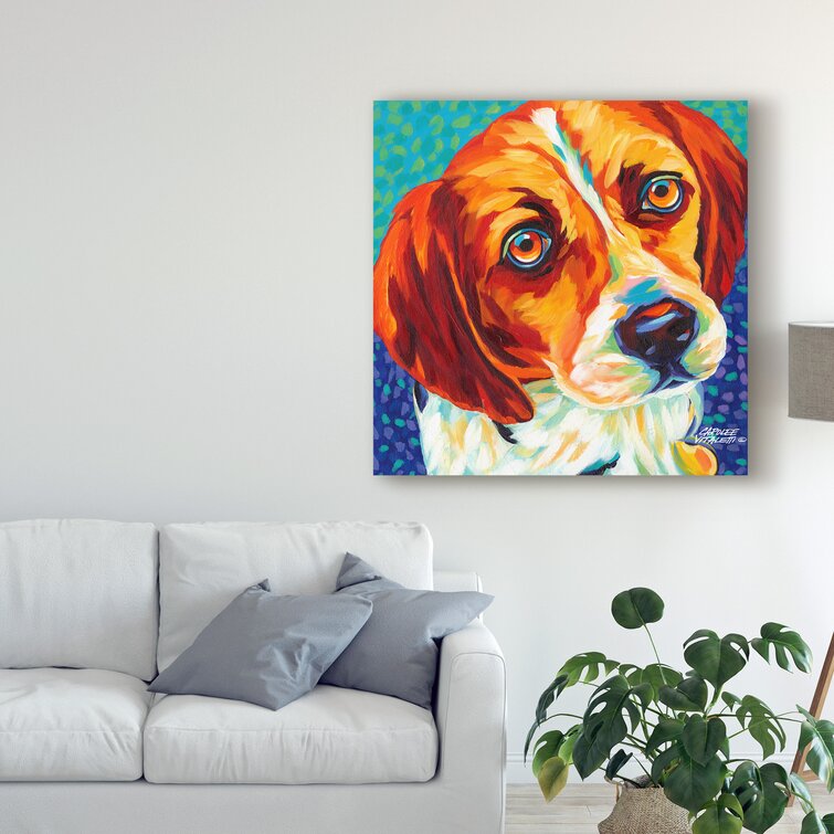 Dogs In Color II On Canvas by Carolee Vitaletti Painting